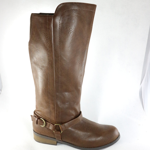 Cherokee Shoes - CHEROKEE Brown Riding Style Mid Calf Boots
